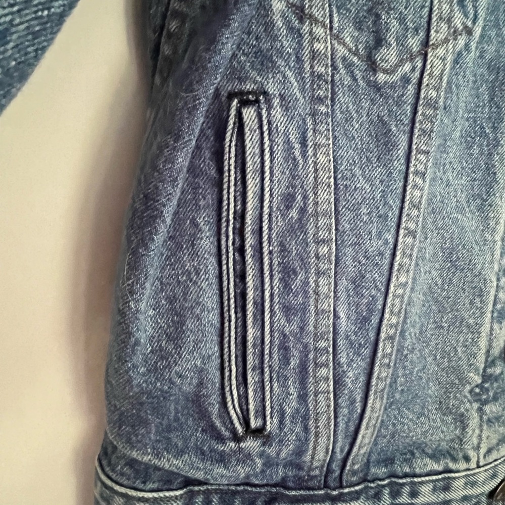 Levis Mens 42R Denim Trucker Jacket 506-0214 Distressed Grunge Punk Rock 80s USA - Picture 6 of 11